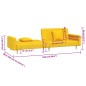 vidaXL Schlafsofa 2-Sitzer mit 2 Kissen Gelb Stoff vidaXL Schlafsofa 2-Sitzer mit 2 Kissen Gelb Stoff