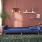 vidaXL Schlafsofa 2-Sitzer mit 2 Kissen Blau Stoff vidaXL Schlafsofa 2-Sitzer mit 2 Kissen Blau Stoff