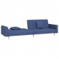 vidaXL Schlafsofa 2-Sitzer mit 2 Kissen Blau Stoff vidaXL Schlafsofa 2-Sitzer mit 2 Kissen Blau Stoff