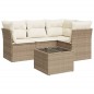 vidaXL 5-tlg. Garten-Sofagarnitur mit Kissen Beige Poly Rattan vidaXL 5-tlg. Garten-Sofagarnitur mit Kissen Beige Poly Rattan