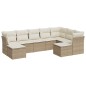vidaXL 9-tlg. Garten-Sofagarnitur mit Kissen Beige Poly Rattan vidaXL 9-tlg. Garten-Sofagarnitur mit Kissen Beige Poly Rattan