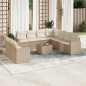vidaXL 10-tlg. Garten-Sofagarnitur mit Kissen Beige Poly Rattan vidaXL 10-tlg. Garten-Sofagarnitur mit Kissen Beige Poly Rattan
