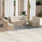vidaXL 7-tlg. Garten-Sofagarnitur mit Kissen Beige Poly Rattan vidaXL 7-tlg. Garten-Sofagarnitur mit Kissen Beige Poly Rattan