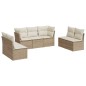 vidaXL 7-tlg. Garten-Sofagarnitur mit Kissen Beige Poly Rattan vidaXL 7-tlg. Garten-Sofagarnitur mit Kissen Beige Poly Rattan
