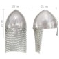 vidaXL Ritterhelm Antik Replik LARP Silbern Stahl vidaXL Ritterhelm Antik Replik LARP Silbern Stahl