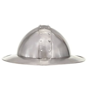 vidaXL Mittelalterlicher Ritterhelm Antik Replik LARP Silbern Stahl 