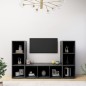 vidaXL TV-Schränke 3 Stk. Grau 107x35x37 cm Holzwerkstoff vidaXL TV-Schränke 3 Stk. Grau 107x35x37 cm Holzwerkstoff