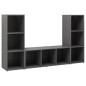 vidaXL TV-Schränke 3 Stk. Grau 107x35x37 cm Holzwerkstoff vidaXL TV-Schränke 3 Stk. Grau 107x35x37 cm Holzwerkstoff