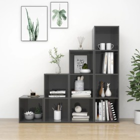 vidaXL 4-tlg. TV-Schrank-Set Hochglanz-Grau Holzwerkstoff
