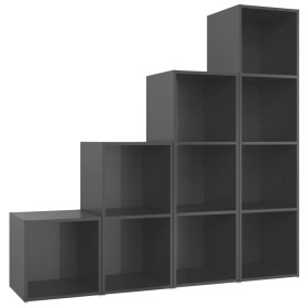 vidaXL 4-tlg. TV-Schrank-Set Hochglanz-Grau Holzwerkstoff