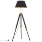 vidaXL Stativlampe Schwarz und Golden Teak Massivholz 141 cm vidaXL Stativlampe Schwarz und Golden Teak Massivholz 141 cm