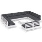 vidaXL 12-tlg. Garten-Lounge-Set mit Kissen Weiß Kiefer Massivholz vidaXL 12-tlg. Garten-Lounge-Set mit Kissen Weiß Kiefer Massivholz