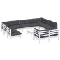 vidaXL 12-tlg. Garten-Lounge-Set mit Kissen Weiß Kiefer Massivholz vidaXL 12-tlg. Garten-Lounge-Set mit Kissen Weiß Kiefer Massivholz