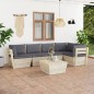 6-tlg. Garten-Sofagarnitur aus Paletten mit Kissen Fichtenholz 6-tlg. Garten-Sofagarnitur aus Paletten mit Kissen Fichtenholz