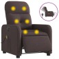 vidaXL Massagesessel Elektrisch Dunkelbraun Stoff vidaXL Massagesessel Elektrisch Dunkelbraun Stoff