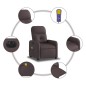 vidaXL Massagesessel Elektrisch Dunkelbraun Stoff vidaXL Massagesessel Elektrisch Dunkelbraun Stoff