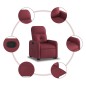 vidaXL Relaxsessel mit Aufstehhilfe Weinrot Stoff vidaXL Relaxsessel mit Aufstehhilfe Weinrot Stoff