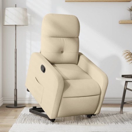 vidaXL Relaxsessel mit Aufstehhilfe Creme Stoff