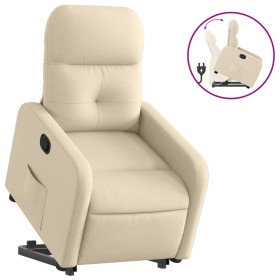 vidaXL Relaxsessel mit Aufstehhilfe Creme Stoff