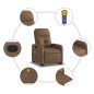 vidaXL Massagesessel mit Aufstehhilfe Braun Stoff vidaXL Massagesessel mit Aufstehhilfe Braun Stoff