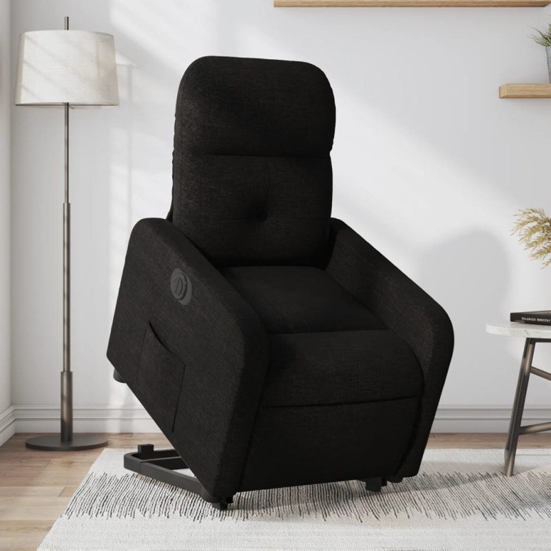 vidaXL Relaxsessel mit Aufstehhilfe Elektrisch Schwarz Stoff vidaXL Relaxsessel mit Aufstehhilfe Elektrisch Schwarz Stoff