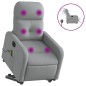 vidaXL Elektrischer Massagesessel mit Aufstehhilfe Hellgrau Stoff vidaXL Elektrischer Massagesessel mit Aufstehhilfe Hellgrau Stoff
