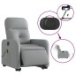 vidaXL Elektrischer Massagesessel mit Aufstehhilfe Hellgrau Stoff vidaXL Elektrischer Massagesessel mit Aufstehhilfe Hellgrau Stoff