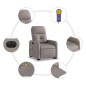 vidaXL Elektrischer Massagesessel mit Aufstehhilfe Taupe Stoff vidaXL Elektrischer Massagesessel mit Aufstehhilfe Taupe Stoff