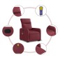 vidaXL Massagesessel mit Aufstehhilfe Weinrot Stoff vidaXL Massagesessel mit Aufstehhilfe Weinrot Stoff