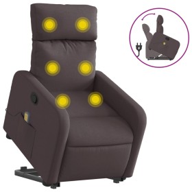vidaXL Massagesessel mit Aufstehhilfe Dunkelbraun Stoff