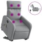vidaXL Elektrischer Massagesessel mit Aufstehhilfe Hellgrau Stoff vidaXL Elektrischer Massagesessel mit Aufstehhilfe Hellgrau Stoff