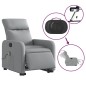 vidaXL Elektrischer Massagesessel mit Aufstehhilfe Hellgrau Stoff vidaXL Elektrischer Massagesessel mit Aufstehhilfe Hellgrau Stoff
