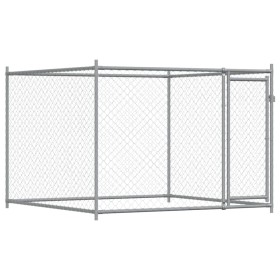vidaXL Hundezwinger mit Tür Grau 2x2x1,5 m Verzinkter Stahl