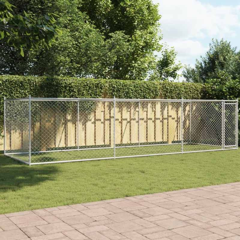 vidaXL Hundezwinger mit Tür Grau 6x2x1,5 m Verzinkter Stahl vidaXL Hundezwinger mit Tür Grau 6x2x1,5 m Verzinkter Stahl