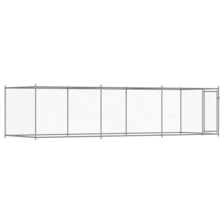 vidaXL Hundezwinger mit Tür Grau 6x2x1,5 m Verzinkter Stahl