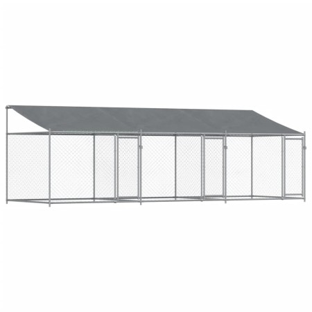 vidaXL Hundezwinger mit Dach und Türen Grau 6x2x2 m Verzinkter Stahl