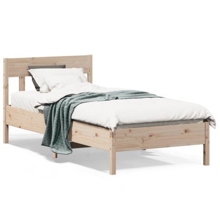 vidaXL Massivholzbett mit Kopfteil 90x200 cm Kiefer