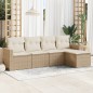 vidaXL 5-tlg. Garten-Sofagarnitur mit Kissen Beige Poly Rattan vidaXL 5-tlg. Garten-Sofagarnitur mit Kissen Beige Poly Rattan