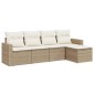vidaXL 5-tlg. Garten-Sofagarnitur mit Kissen Beige Poly Rattan vidaXL 5-tlg. Garten-Sofagarnitur mit Kissen Beige Poly Rattan
