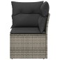 vidaXL Garten-Ecksofa mit Kissen Grau Poly Rattan vidaXL Garten-Ecksofa mit Kissen Grau Poly Rattan
