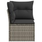 vidaXL Garten-Ecksofa mit Kissen Grau Poly Rattan vidaXL Garten-Ecksofa mit Kissen Grau Poly Rattan