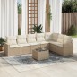 vidaXL 8-tlg. Garten-Sofagarnitur mit Kissen Beige Poly Rattan vidaXL 8-tlg. Garten-Sofagarnitur mit Kissen Beige Poly Rattan