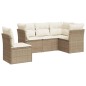 vidaXL 5-tlg. Garten-Sofagarnitur mit Kissen Beige Poly Rattan vidaXL 5-tlg. Garten-Sofagarnitur mit Kissen Beige Poly Rattan