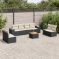 vidaXL 9-tlg. Garten-Sofagarnitur mit Kissen Schwarz Poly Rattan vidaXL 9-tlg. Garten-Sofagarnitur mit Kissen Schwarz Poly Rattan
