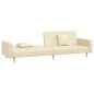 vidaXL Schlafsofa 2-Sitzer mit 2 Kissen Creme Stoff vidaXL Schlafsofa 2-Sitzer mit 2 Kissen Creme Stoff