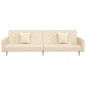 vidaXL Schlafsofa 2-Sitzer mit 2 Kissen Creme Stoff vidaXL Schlafsofa 2-Sitzer mit 2 Kissen Creme Stoff