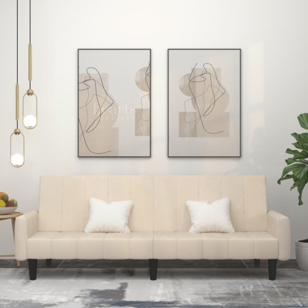 vidaXL Schlafsofa 2-Sitzer Creme Samt