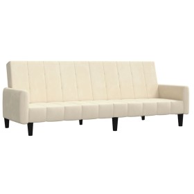 vidaXL Schlafsofa 2-Sitzer Creme Samt