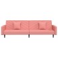 vidaXL Schlafsofa 2-Sitzer mit 2 Kissen Rosa Samt vidaXL Schlafsofa 2-Sitzer mit 2 Kissen Rosa Samt