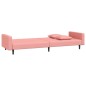 vidaXL Schlafsofa 2-Sitzer mit 2 Kissen Rosa Samt vidaXL Schlafsofa 2-Sitzer mit 2 Kissen Rosa Samt